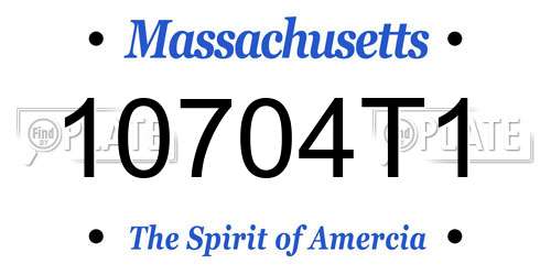 10704T1 Massachusetts License Plate