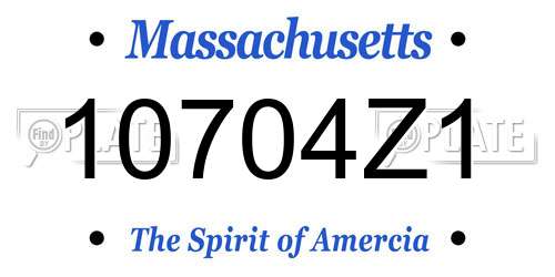 10704Z1 Massachusetts License Plate