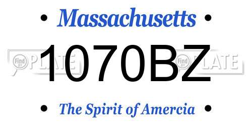 1070BZ Massachusetts License Plate