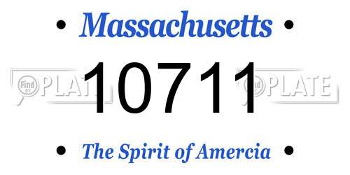 10711 Massachusetts License Plate