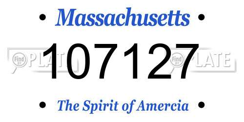 107127 Massachusetts License Plate