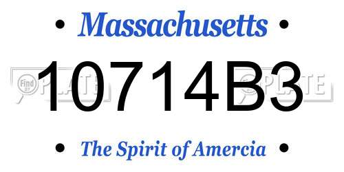 10714B3 Massachusetts License Plate