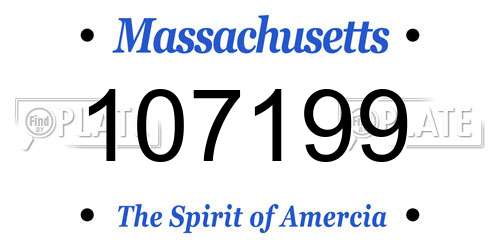 107199 Massachusetts License Plate