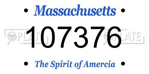 107376 Massachusetts License Plate