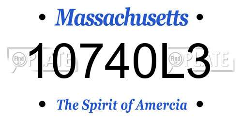 10740L3 Massachusetts License Plate