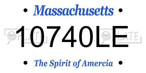 10740LE Massachusetts License Plate