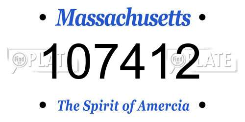 107412 Massachusetts License Plate