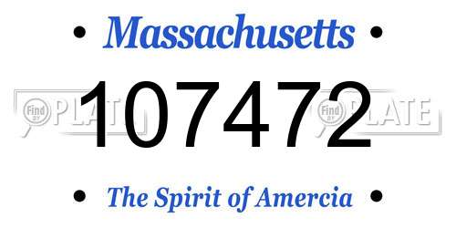 107472 Massachusetts License Plate
