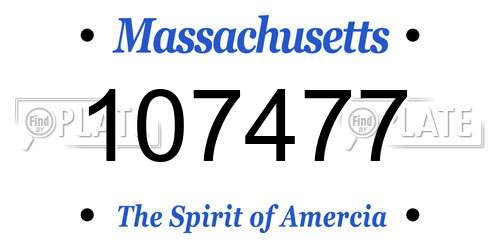 107477 Massachusetts License Plate