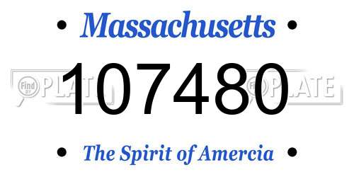 107480 Massachusetts License Plate