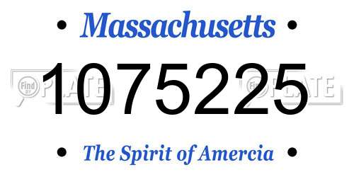 1075225 Massachusetts License Plate