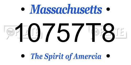10757T8 Massachusetts License Plate