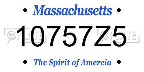 10757Z5 Massachusetts License Plate