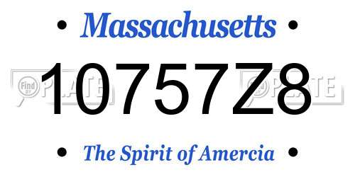 10757Z8 Massachusetts License Plate