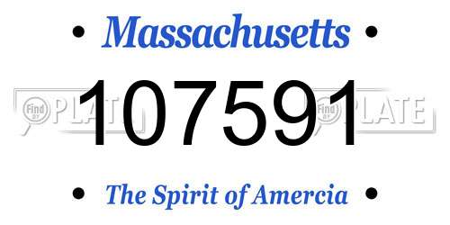 107591 Massachusetts License Plate