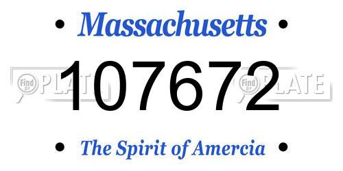107672 Massachusetts License Plate
