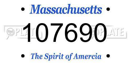 107690 Massachusetts License Plate
