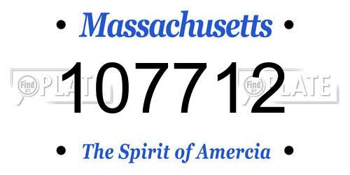 107712 Massachusetts License Plate