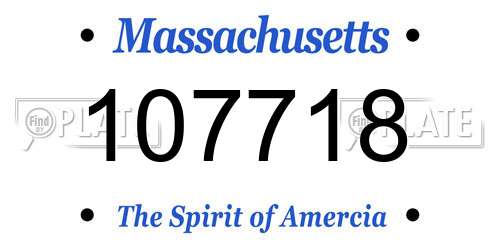 107718 Massachusetts License Plate