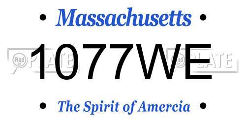 1077WE Massachusetts License Plate