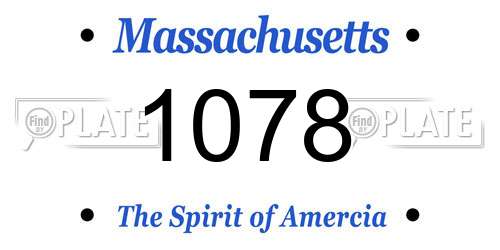1078 Massachusetts License Plate