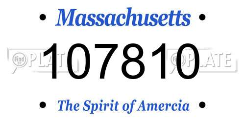 107810 Massachusetts License Plate