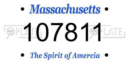 107811 Massachusetts License Plate
