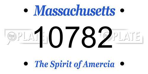 10782 Massachusetts License Plate