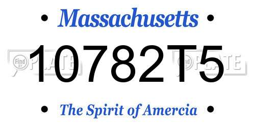 10782T5 Massachusetts License Plate