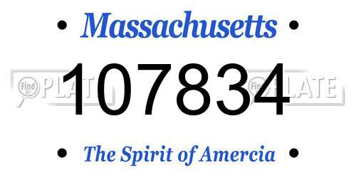 107834 Massachusetts License Plate