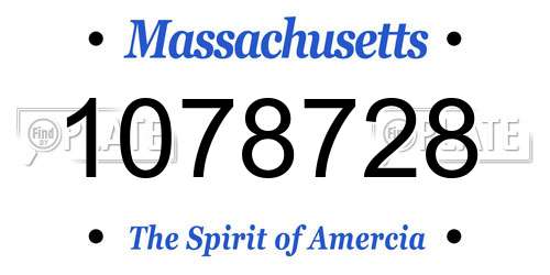 1078728 Massachusetts License Plate