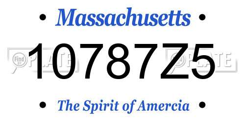 10787Z5 Massachusetts License Plate