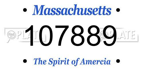 107889 Massachusetts License Plate