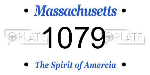 1079 Massachusetts License Plate