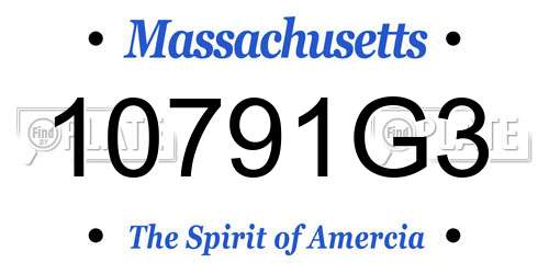10791G3 Massachusetts License Plate