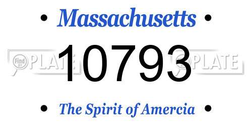 10793 Massachusetts License Plate