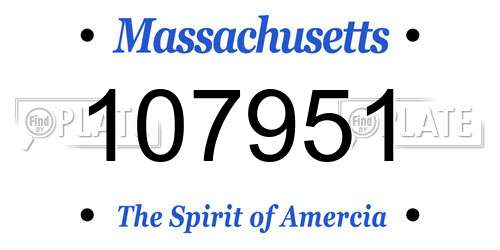 107951 Massachusetts License Plate