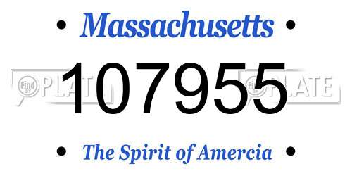 107955 Massachusetts License Plate