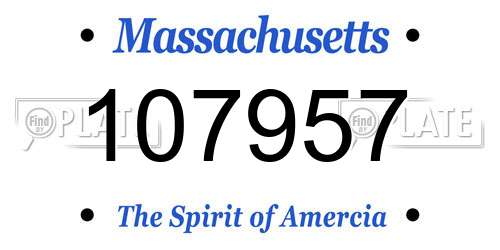 107957 Massachusetts License Plate