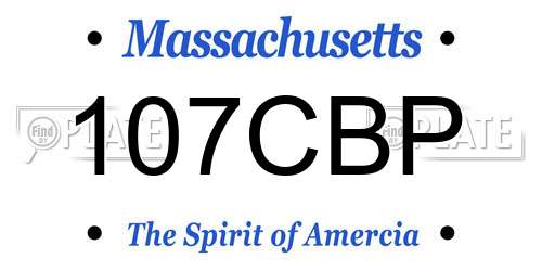 107CBP Massachusetts License Plate