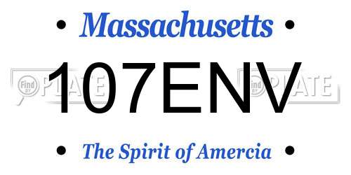 107ENV Massachusetts License Plate