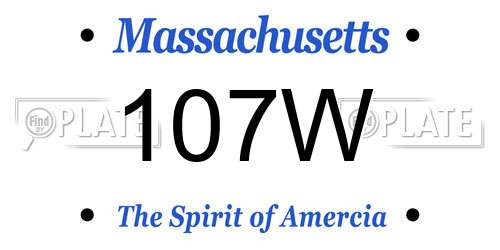 107W Massachusetts License Plate