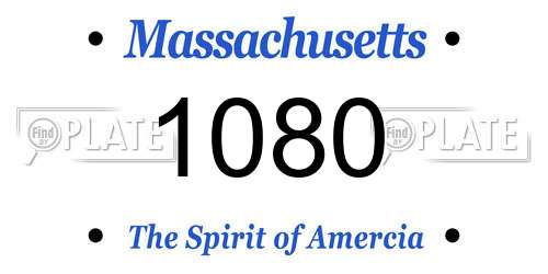1080 Massachusetts License Plate