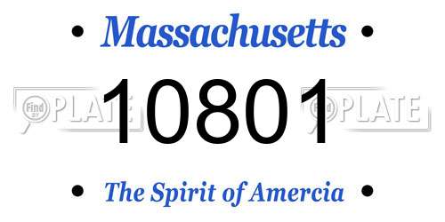 10801 Massachusetts License Plate