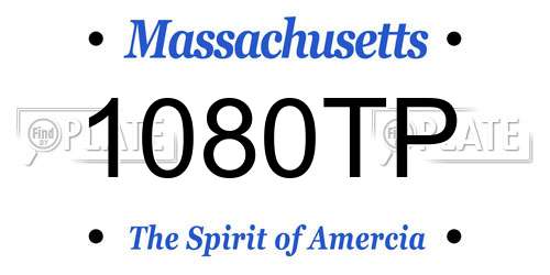 1080TP Massachusetts License Plate