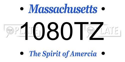 1080TZ Massachusetts License Plate
