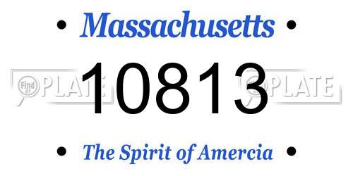 10813 Massachusetts License Plate