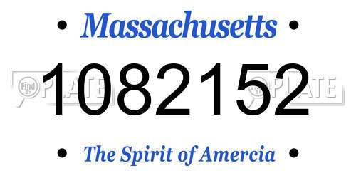 1082152 Massachusetts License Plate