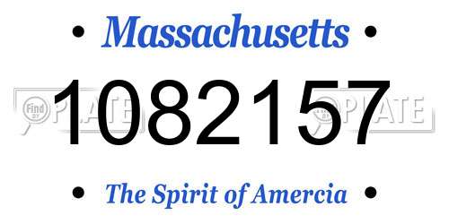 1082157 Massachusetts License Plate