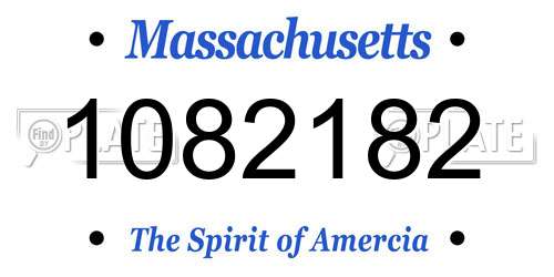 1082182 Massachusetts License Plate
